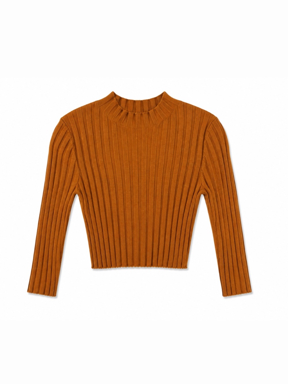 ❁ 3/$15 ❁ F21 Burnt Orange Ribbed Quarter Sleeve Sweater Top, Size Small